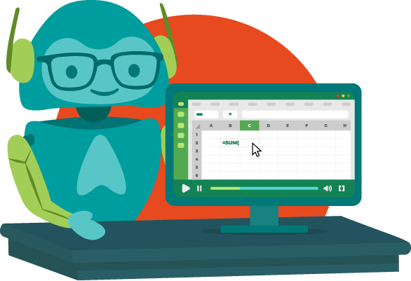 Equipo usando cursos de Excel